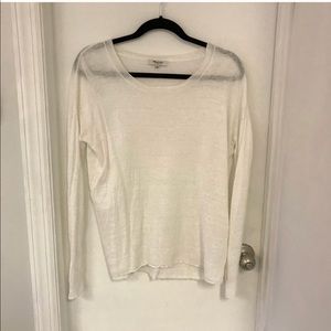 Madewell linen studio sweater in white